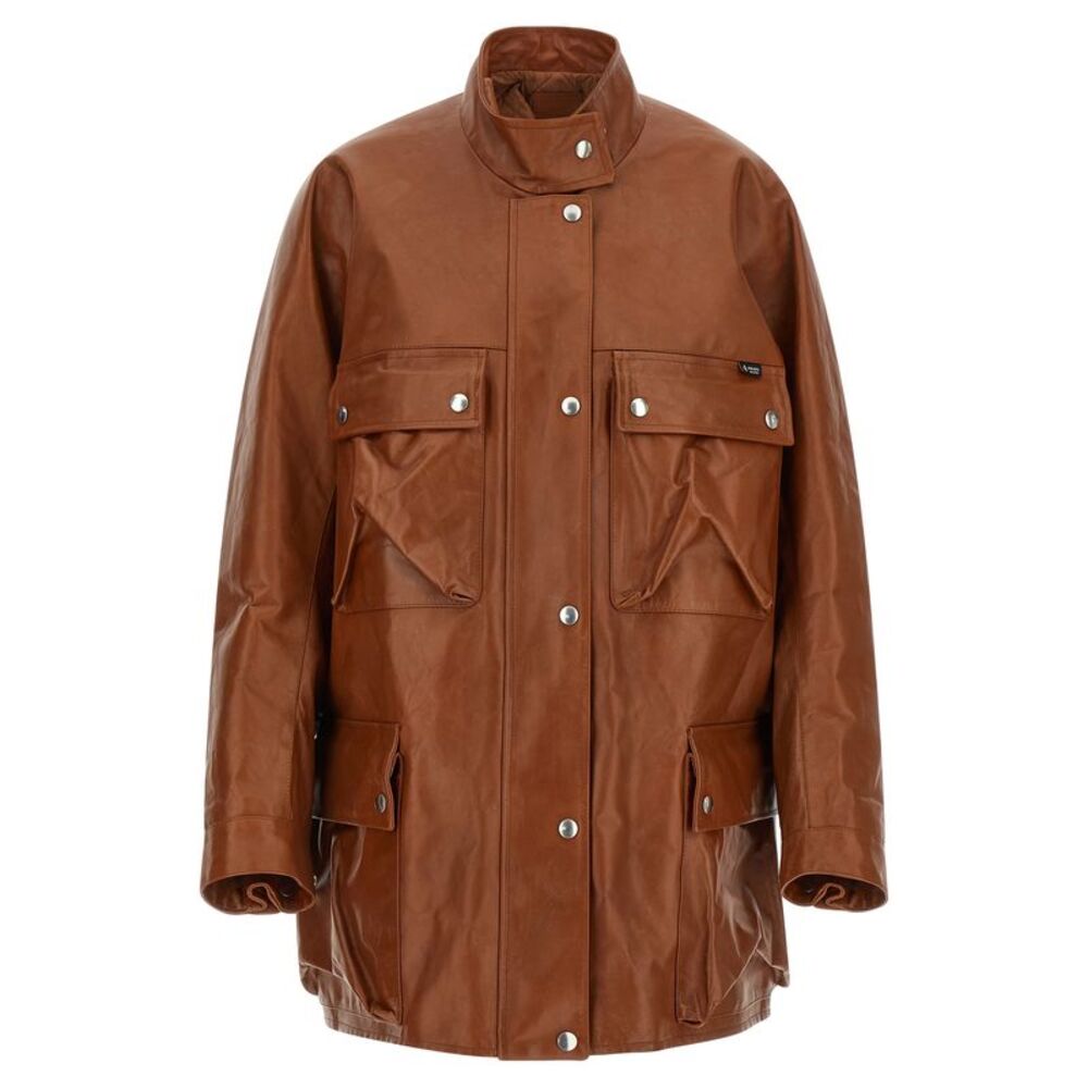 Prada Women Antiqued Leather Caban